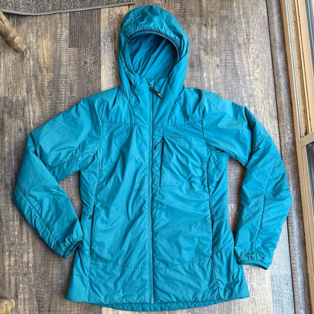 Ll bean women’s insulated jacket primaloft hooded jacket lightweight small size